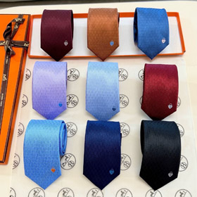 Hermès Lock Jacquard Silk Business Tie-6580