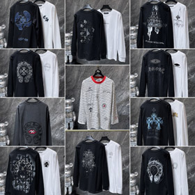 New Chrome Hearts Heavy-Embroidered Long-Sleeve T-Shirt-6603