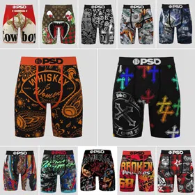 PSD Graffiti Print Extended-Length Boxer Briefs-6695