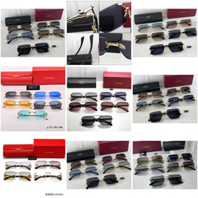 New Cartier Luxury Metal Rimless Cut-Lens Sunglasses-6721