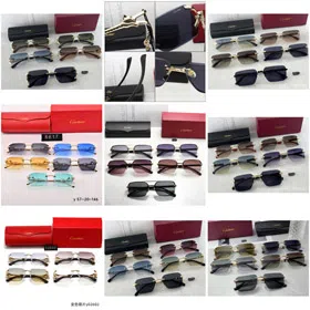 New Cartier Luxury Metal Rimless Cut-Lens Sunglasses-6721