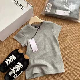 ALO 2025 Spring and Summer New Slimming Round Neck Solid Color Printed All-match Short Sleeve T-shirt Women-2576