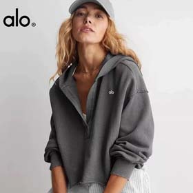 ALO Women's spring and autumn loose yoga pullover hoodie-2581