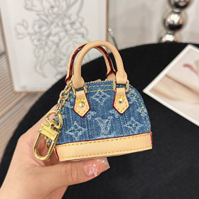Louis Vuitton LV mini letter denim shell bag keychain pendant-3932